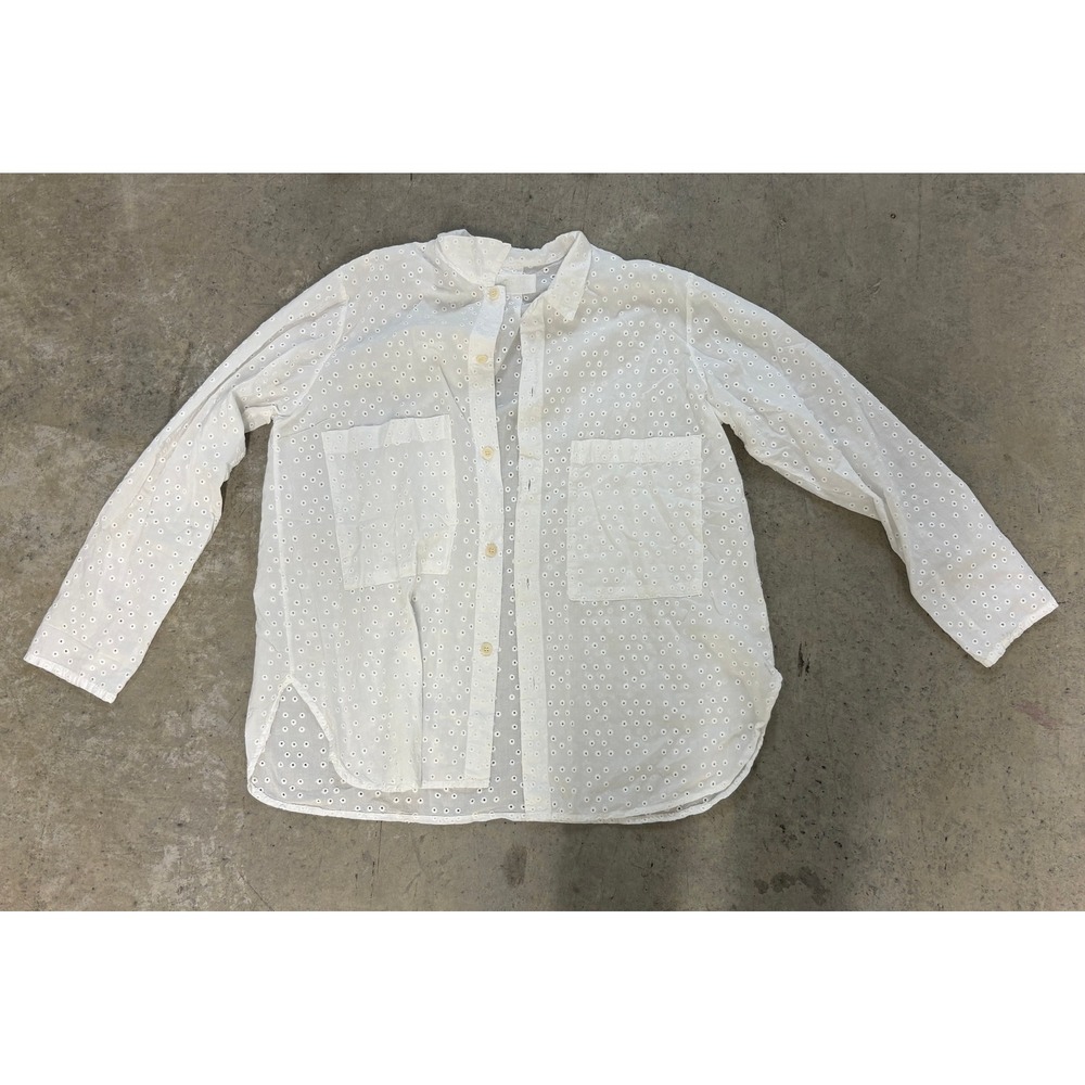 White Eyelet Shirt Labo Art Made‎ in Italy Cotton Button Down Top